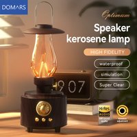 Domars Retro Lamp Style Wireless Bluetooth Speaker with Portable FM Radio USB Port Bluetooth 5.3 Suitable for Camping Home Decor