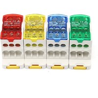 Terminal Block UKK80A Electric Wire Connector 1 in many Out Din Rail distribution Wiring Accessories Blue Yellow Green Red