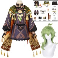 Collei Genshin Cosplay Costume Anime Game Uniform Collei Wig Halloween Party Role Play Outfit for Women