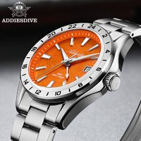 ADDIESDIVE GMT Quartz Watch Sapphire Crystal Stainless Steel BGW9 Luminous Men's Luxury Watch Waterproof 200M Outdoor WristWatch image 4
