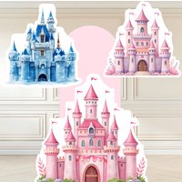 Tall 90cm Pink Castle Cutout Little Princess Fairytale Castle Baby Shower Backdrop Girl Birthday Stand Up Props Kt Board Foam