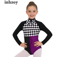 Kids Girls Circus Clown Mad Hat Racer Cosplay Performance Costume Ballet Dance Skating Gymnastics Bodysuit for Halloween Party