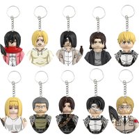 New Attack on Titan Minifigure Keychain Shingeki No Kyojin Eren Levi Mikasa Anime Action Figures Toys for Kids Gift
