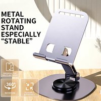 Foldable Universal Metal Phone Desk Stand Rotatable for Live Broadcasts And Lazy Height Adjustment Tablet Support