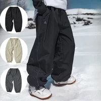 Fashion Single Board Ski Pants Casual Track High Waist Wide Pants Waterproof Wear Resistant Professional Double Board Ski Pants