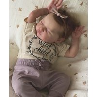 BZDOLL 20 Inch 3D Skin With Visible Veins Soft Vinyl Cloth Body Asleep Reborn Baby Doll Toy For Girl 50 CM Lifelike Kid Art Bebe