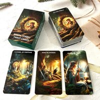 78PCS 70*120mm Tarot English PDF Guide Love Career Mysterious Forest Message Divination Rune Board Game