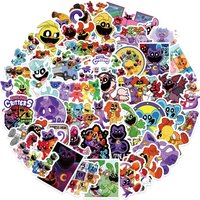 50Pcs Cartoon Smiling Critters Bear Doodle Stickers Aesthetic Motorcycle Phone Car Skateboard Laptop Sticker Decal Classic Kids
