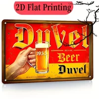 Duvel Beer Iron Wall Sign - Retro Metal Plaque with 1864 Heritage Design, Rustic Bar Decor for Home, Pub, Restaurant, for