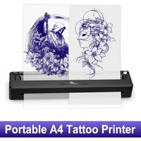 Portable A4 Tattoo Printer or Only 20pcs Transfer Paper,M8 Wireless Thermal Tattoo Transfer Printer Kit Compatible with Phone&PC