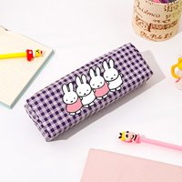 Kawaii Miffys Bunny Plaid Pencil Bag Cute Rabbit Student Small Pencilcase Girl Stationery Pouch Cartoon Pen Case School Supplies