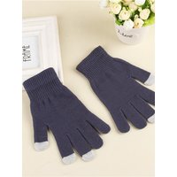 AliExpress NONE Unisex Solid Touch Screen Gloves Women Men Winter Knitted Full Finger Gloves Outdoor Warm Cycling Driving Mittens