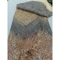 Tulle High End Lace Fabric Nigerian Latest African France 2025 Hot Sale With Beads Sequins for Bride Wedding Party Sew Dresses