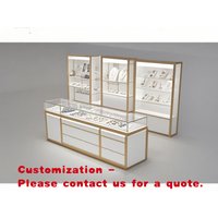 custom.Modern Jewelry Display Showcase Counter | Glass Retail Display Cabinet with LED Lighting Jewelry Shop Design