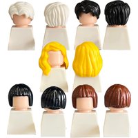 MOC City Figures Hair Building Blocks Accessories Ponytail Hairstyle Blonde Parts Bricks Toys Gift