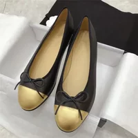 2025 Spring New Round Head Bow Flat Bottom Ballet Single Shoe Shallow Mouth Women's Shoe