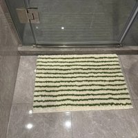 VIKAMA Korean Nordic Striped Bath Mat Non Slip Shower Rug Bathroom Laundry Entryway Floor Mat Minimalist Home Decor