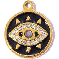 3pcs/Lot Stainless Steel Rhinestone Cross Necklace Pendants 18K Real Gold CZ DIY Basic Spacer Beads Woman Jewelry Wholesale