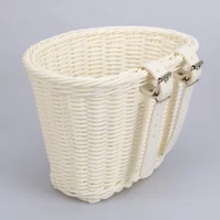 Front Handlebar Bicycle Basket Multifunction Traditional Bicycle Basket Waterproof Hand Woven Bike Basket for Kids Children Bike