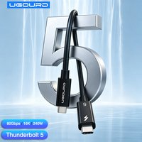 Full Function Thunderbolt 5 Cable Coaxial 120Gbps/80Gbps Type C to Type C Cable PD 240W 16K Compatible with USB4/Thunderbolt 4