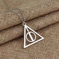 Fashion Deathly Hallows Necklaces Bronze Silver Color Pendant DIY Jewelry Car Souvenir For Women Man Festival Cosplay Gifts