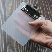 1pc Mini Transparent Clipboard Small File Folder Organizer Writing Pad Paper Holder Clip Board Stationery Office School Supplies