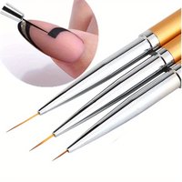 3Pcs Acrylic French Stripe Nail Art Liner Brush 3D Tips Line Stripes DIY Drawing Pen UV Gel Brushes Painting Pen Manicure Tools