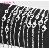 5 PCS/Lot Genuine 925 Sterling Silver Mulitple Models 16-30 Inches Necklace Chain For Women Wedding Birthday High Quality