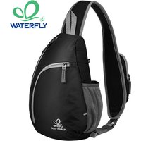 WATERFLY Crossbody Sling Bag Small Water Resistant Backpack Lightweight Shoulder Chest Bags Pack For Men Women Hiking Travel