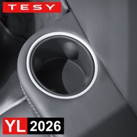 2Pcs 3rd Row Side Cup Holder Case Fits Tesla Model Y L 6 Seater 2026 Silicone Bottle Pad Anti-scratch Interior Styling