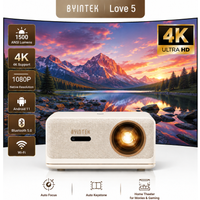 Projektor inteligentny BYINTEK LOVE 5 1080P 1500 ANSI Android 11 WiFi Bluetooth 5.0 Auto Keystone Obsługa 4K Kino Domowe Gry