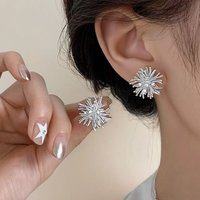 New 925 Sterling Silver Snowflake Earrings Personality Charm Geometric Shape Women Earrings Birthday Gift Exquisite Jewelry