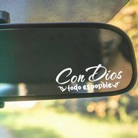 "With God, everything is possible" Stickers for mirrors, ideal gifts, suitable for glass surfaces, car trim accessories