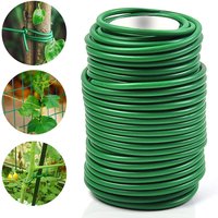 8m/10m Gardening Cable Ties Plant Twine Green Flexible Bendy Garden Support Wire Cable Tie Reusable Rubber Coated Steel Wire