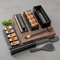 Sushi Making Kit with Different Shapes of Sushi Rice Roll Mold Shapes Fork Spatula DIY Home Sushi Tools Japanese Rice Roll Mold