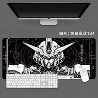 Vintage Black & White Gundam Creative Leather Mouse Pad Oversized Boys E-sports Game Creative Anime Computer Keyboard Desk Mat