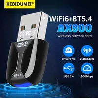 WIFI6 AX900 USB WiFi Bluetooth 5.4 Wireless Adapter Dual Band 2.4G+5GHz 900Mbps Network Card 2 IN 1 Receiver Dongle For Win10/11