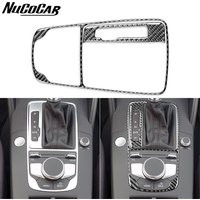 For Audi A3 S3 RS3 8V 2013-2019 Carbon Fiber Centre Gear Shift Panel Trim Cover Car Interior Accessories Decorative Stickers