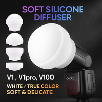 Silicone Dome Diffuser for Godox V1/V1Pro/V100/AD100Pro/H200R | Soft Spherical Flash Light Modifier | 3-Shape Flexible Design