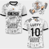 One Piece Luffy Gear 5 Men Football Jersey Summer Short Sleeve Women T-shirt Cartoon Japan Style Anime Children Clothes Tee Tops