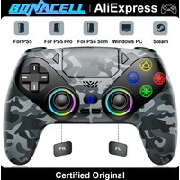 Bezprzewodowy kontroler RGB do PS5/PlayStation 5 Pro/Slim PC, gamepady z funkcją Marco/Turbo, joystick z efektem Halla, pilot zdalnego sterowania.