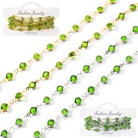 2M/6.561in Zircon Stone Chain Colorful Glass Beads Chains For DIY Necklace Bracelet Jewelry Making Supplies Findings