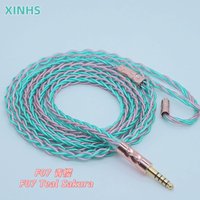 XINHS F07 Teal Sakura 8-Core Mixed Single Crystal Copper & Silver-Plated Copper Headphone Upgrade Cable