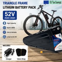 Mountain-E-Bike-Dreiecksakku 52V 20-40AH, wasserdichtes Hardcase-Design, großer Kapazitäts-Akku mit starker Leistung, unterstützt 350W-1000W Motor, schnelle Lieferung aus dem lokalen Lager in Polen.