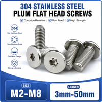 10/50 Stück M2 M2,5 M3 M4 M5 M6 M8 304 Edelstahl CM Sechsrund-Torx Ultraflache Waferkopfschraube