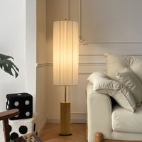 Dorica Floor Lamp Japanese fabric lamp Wabi Sabi Zen Bedroom beside lamp Living Room hotel sofa vintage wood grain Standing lamp