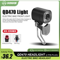 AliExpress schuck 36V 48V Ebike Frontlight QD470 2pin SM/Waterproof Plug for Electric Bicycle Safe night riding Scooter LED Headlight Accessories