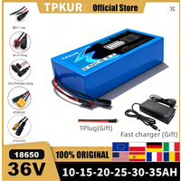 brand new 36V Battery 10Ah 15Ah 20Ah 25Ah 30Ah 18650 Battery Pack for 100-1500W Bike, Bicycle, Scooter & Other Motors