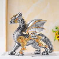 Mechanical Steampunk Dragon Resin Sculpture, Decorative Statue for Bedroom, Office & Bookshelf Decor