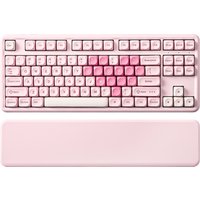 YUNZII B87 Pink Mechanical Gaming Keyboard, QMK/VIA Custom Gasket RGB Keyboard, Wireless Aesthetic Keeb, Wrist Rest for Win/Mac